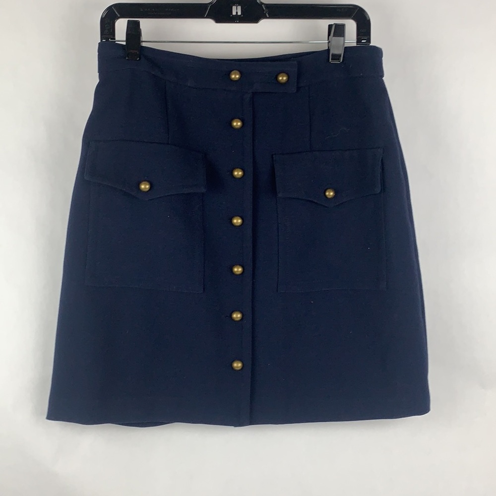 Navy blue military style mini skirt with pockets